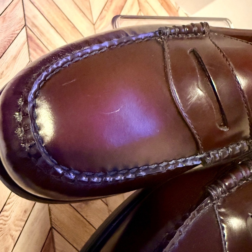 GH Bass Weejuns Wayfarer Penny Loafers Wine Leather Women 9 M Preppy Handcrafted - Picture 10 of 12